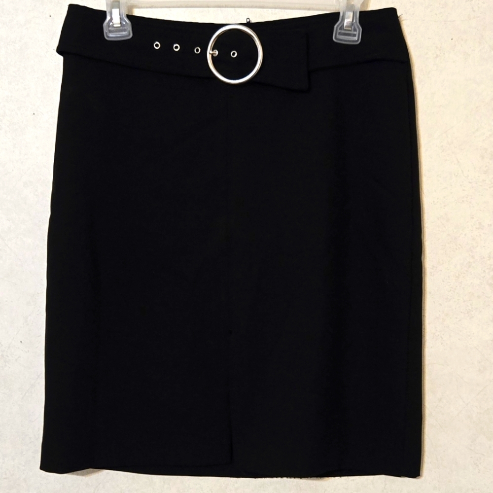 🌞SZ 11 SLIT BLACK SKIRT FAUX BELT
